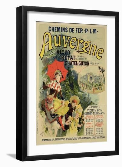 Reproduction of a Poster Advertising the "Auvergne Railway," France, 1892-Jules Chéret-Framed Giclee Print