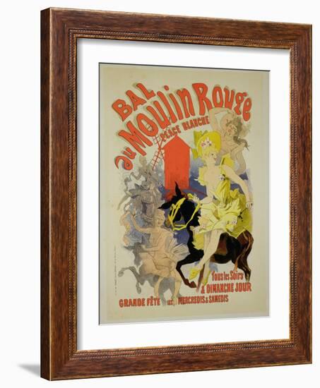 Reproduction of a Poster Advertising the "Bal Au Moulin Rouge," 1889-Jules Chéret-Framed Giclee Print