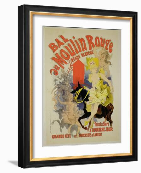 Reproduction of a Poster Advertising the "Bal Au Moulin Rouge," 1889-Jules Chéret-Framed Giclee Print