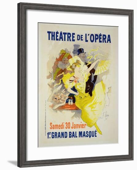 Reproduction of a Poster Advertising the First "Grand Bal Masque," Theatre De L'Opera, Paris, 1896-Jules Chéret-Framed Giclee Print