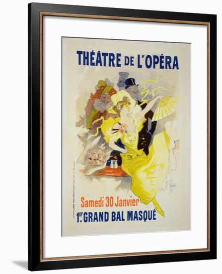 Reproduction of a Poster Advertising the First "Grand Bal Masque," Theatre De L'Opera, Paris, 1896-Jules Chéret-Framed Giclee Print