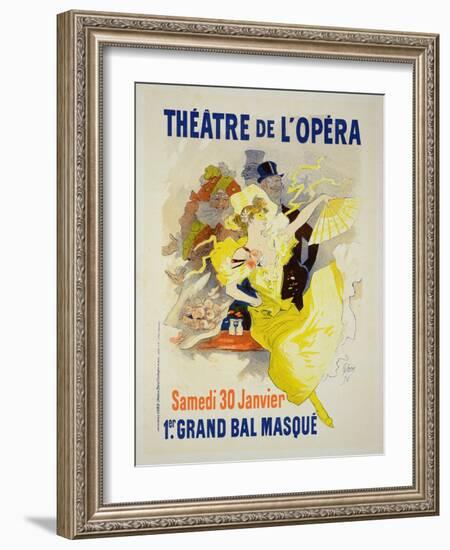 Reproduction of a Poster Advertising the First "Grand Bal Masque," Theatre De L'Opera, Paris, 1896-Jules Chéret-Framed Giclee Print