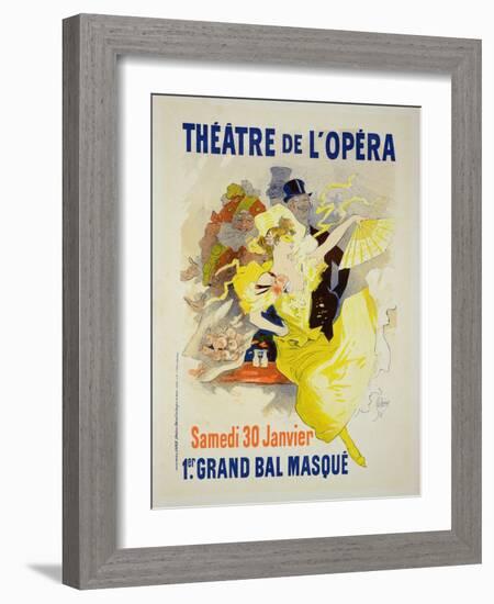 Reproduction of a Poster Advertising the First "Grand Bal Masque," Theatre De L'Opera, Paris, 1896-Jules Chéret-Framed Giclee Print