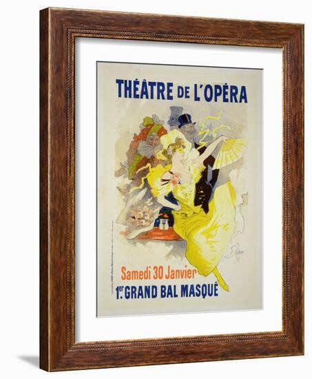 Reproduction of a Poster Advertising the First "Grand Bal Masque," Theatre De L'Opera, Paris, 1896-Jules Chéret-Framed Giclee Print