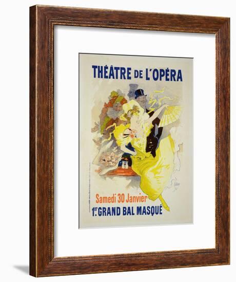 Reproduction of a Poster Advertising the First "Grand Bal Masque," Theatre De L'Opera, Paris, 1896-Jules Chéret-Framed Giclee Print