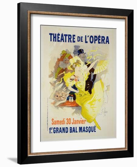 Reproduction of a Poster Advertising the First "Grand Bal Masque," Theatre De L'Opera, Paris, 1896-Jules Chéret-Framed Giclee Print