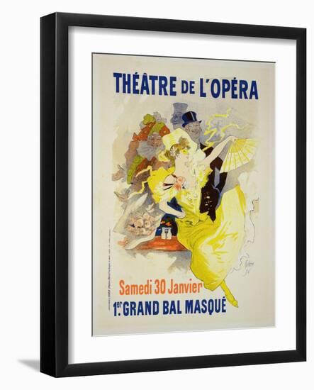 Reproduction of a Poster Advertising the First "Grand Bal Masque," Theatre De L'Opera, Paris, 1896-Jules Chéret-Framed Giclee Print