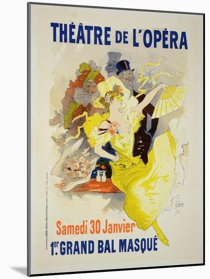 Reproduction of a Poster Advertising the First "Grand Bal Masque," Theatre De L'Opera, Paris, 1896-Jules Chéret-Mounted Giclee Print