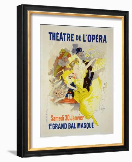 Reproduction of a Poster Advertising the First "Grand Bal Masque," Theatre De L'Opera, Paris, 1896-Jules Chéret-Framed Giclee Print