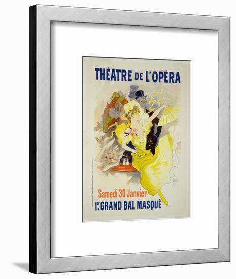 Reproduction of a Poster Advertising the First "Grand Bal Masque," Theatre De L'Opera, Paris, 1896-Jules Chéret-Framed Premium Giclee Print