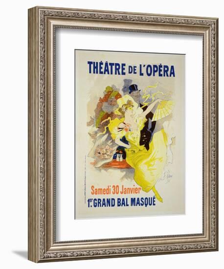 Reproduction of a Poster Advertising the First "Grand Bal Masque," Theatre De L'Opera, Paris, 1896-Jules Chéret-Framed Premium Giclee Print