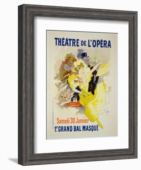 Reproduction of a Poster Advertising the First "Grand Bal Masque," Theatre De L'Opera, Paris, 1896-Jules Chéret-Framed Premium Giclee Print