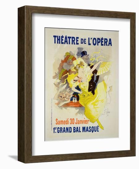 Reproduction of a Poster Advertising the First "Grand Bal Masque," Theatre De L'Opera, Paris, 1896-Jules Chéret-Framed Premium Giclee Print