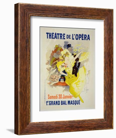 Reproduction of a Poster Advertising the First "Grand Bal Masque," Theatre De L'Opera, Paris, 1896-Jules Chéret-Framed Premium Giclee Print