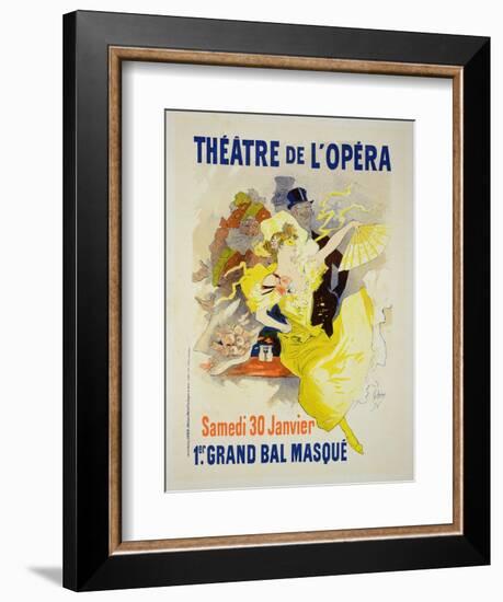 Reproduction of a Poster Advertising the First "Grand Bal Masque," Theatre De L'Opera, Paris, 1896-Jules Chéret-Framed Premium Giclee Print