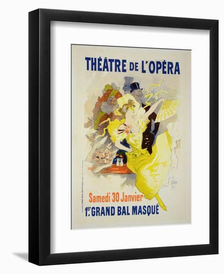 Reproduction of a Poster Advertising the First "Grand Bal Masque," Theatre De L'Opera, Paris, 1896-Jules Chéret-Framed Premium Giclee Print