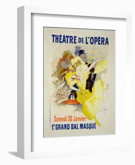 Reproduction of a Poster Advertising the First "Grand Bal Masque," Theatre De L'Opera, Paris, 1896-Jules Chéret-Framed Premium Giclee Print