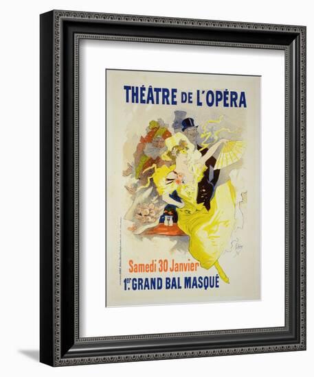 Reproduction of a Poster Advertising the First "Grand Bal Masque," Theatre De L'Opera, Paris, 1896-Jules Chéret-Framed Premium Giclee Print