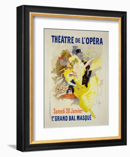 Reproduction of a Poster Advertising the First "Grand Bal Masque," Theatre De L'Opera, Paris, 1896-Jules Chéret-Framed Premium Giclee Print