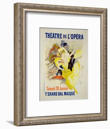 Reproduction of a Poster Advertising the First "Grand Bal Masque," Theatre De L'Opera, Paris, 1896-Jules Chéret-Framed Giclee Print