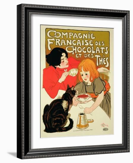 Reproduction of a Poster Advertising the French Company of Chocolate and Tea-Théophile Alexandre Steinlen-Framed Giclee Print