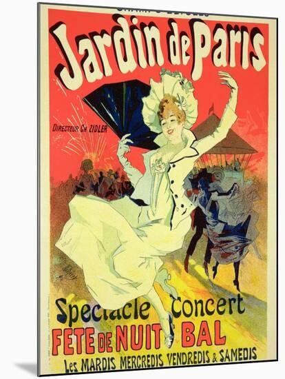 Reproduction of a Poster Advertising the "Jardin De Paris" on the Chanps Elysees, 1890-Jules Chéret-Mounted Giclee Print
