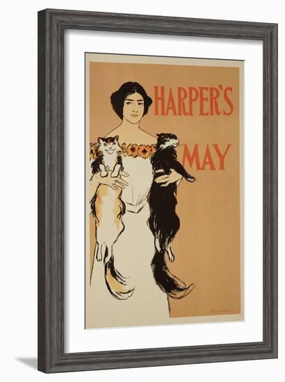 Reproduction of a Poster Advertising the May Issue of "Harper's Magazine," 1897-Edward Penfield-Framed Giclee Print