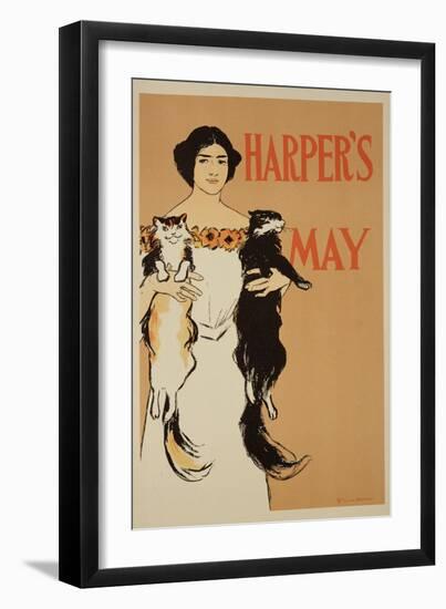 Reproduction of a Poster Advertising the May Issue of "Harper's Magazine," 1897-Edward Penfield-Framed Giclee Print