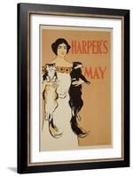Reproduction of a Poster Advertising the May Issue of "Harper's Magazine," 1897-Edward Penfield-Framed Giclee Print