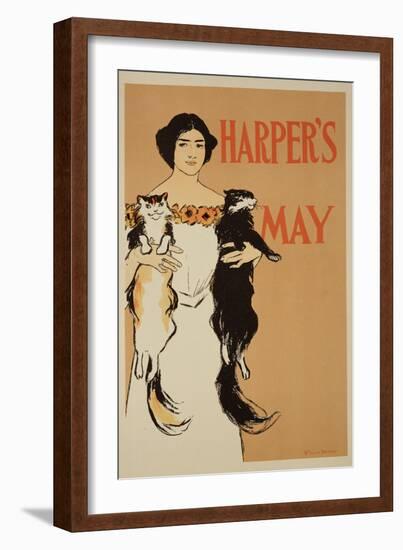 Reproduction of a Poster Advertising the May Issue of "Harper's Magazine," 1897-Edward Penfield-Framed Giclee Print