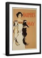 Reproduction of a Poster Advertising the May Issue of "Harper's Magazine," 1897-Edward Penfield-Framed Giclee Print