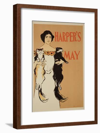 Reproduction of a Poster Advertising the May Issue of "Harper's Magazine," 1897-Edward Penfield-Framed Giclee Print