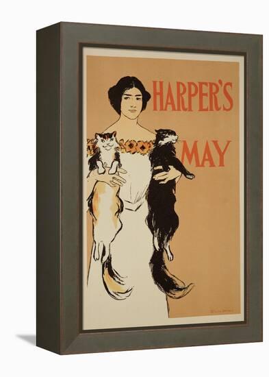 Reproduction of a Poster Advertising the May Issue of "Harper's Magazine," 1897-Edward Penfield-Framed Premier Image Canvas