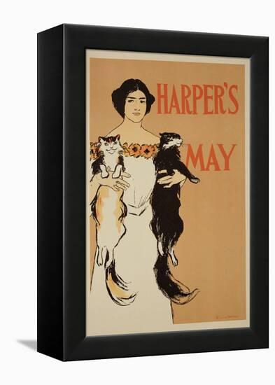 Reproduction of a Poster Advertising the May Issue of "Harper's Magazine," 1897-Edward Penfield-Framed Premier Image Canvas