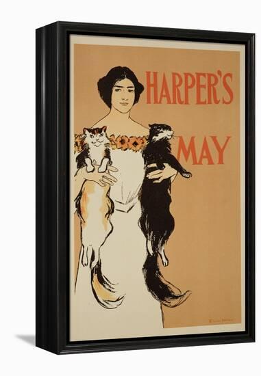 Reproduction of a Poster Advertising the May Issue of "Harper's Magazine," 1897-Edward Penfield-Framed Premier Image Canvas