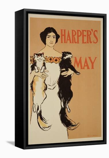 Reproduction of a Poster Advertising the May Issue of "Harper's Magazine," 1897-Edward Penfield-Framed Premier Image Canvas