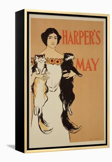 Reproduction of a Poster Advertising the May Issue of "Harper's Magazine," 1897-Edward Penfield-Framed Premier Image Canvas