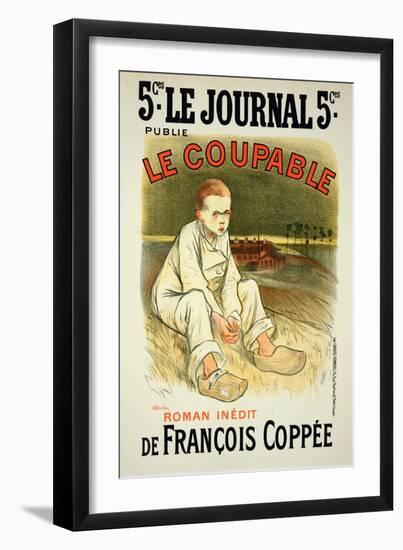 Reproduction of a Poster Advertising the Novel "Le Coupable", by Francois Coppee-Théophile Alexandre Steinlen-Framed Giclee Print
