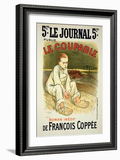 Reproduction of a Poster Advertising the Novel "Le Coupable", by Francois Coppee-Théophile Alexandre Steinlen-Framed Giclee Print