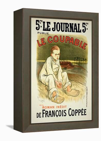 Reproduction of a Poster Advertising the Novel "Le Coupable", by Francois Coppee-Théophile Alexandre Steinlen-Framed Premier Image Canvas