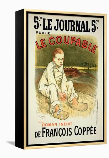 Reproduction of a Poster Advertising the Novel "Le Coupable", by Francois Coppee-Théophile Alexandre Steinlen-Framed Premier Image Canvas