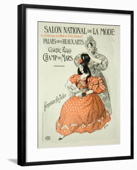 Reproduction of a Poster Advertising the "Salon National De La Mode," Rapp Gallery, Paris, 1896-Roedel-Framed Giclee Print