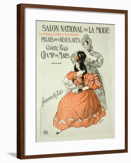 Reproduction of a Poster Advertising the "Salon National De La Mode," Rapp Gallery, Paris, 1896-Roedel-Framed Giclee Print