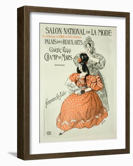 Reproduction of a Poster Advertising the "Salon National De La Mode," Rapp Gallery, Paris, 1896-Roedel-Framed Giclee Print