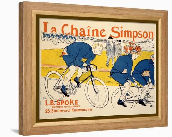 Reproduction of a Poster Advertising 'The Simpson Chain', Paris, 1896-Henri de Toulouse-Lautrec-Framed Premier Image Canvas