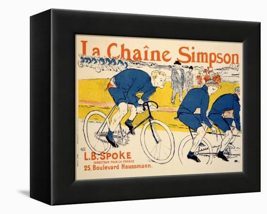 Reproduction of a Poster Advertising 'The Simpson Chain', Paris, 1896-Henri de Toulouse-Lautrec-Framed Premier Image Canvas