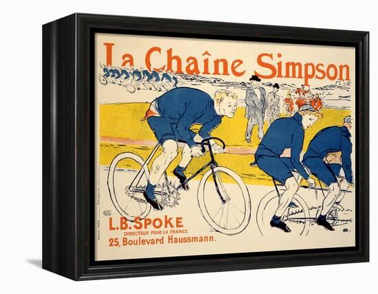 Reproduction of a Poster Advertising 'The Simpson Chain', Paris, 1896-Henri de Toulouse-Lautrec-Framed Premier Image Canvas