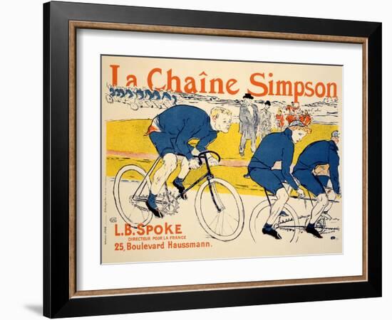 Reproduction of a Poster Advertising 'The Simpson Chain', Paris, 1896-Henri de Toulouse-Lautrec-Framed Giclee Print