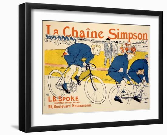 Reproduction of a Poster Advertising 'The Simpson Chain', Paris, 1896-Henri de Toulouse-Lautrec-Framed Giclee Print