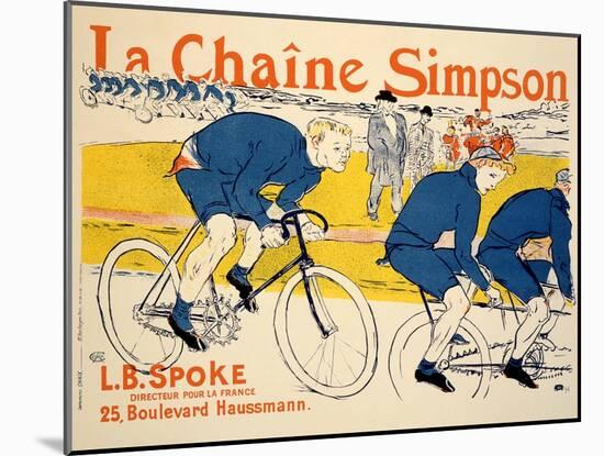 Reproduction of a Poster Advertising 'The Simpson Chain', Paris, 1896-Henri de Toulouse-Lautrec-Mounted Giclee Print